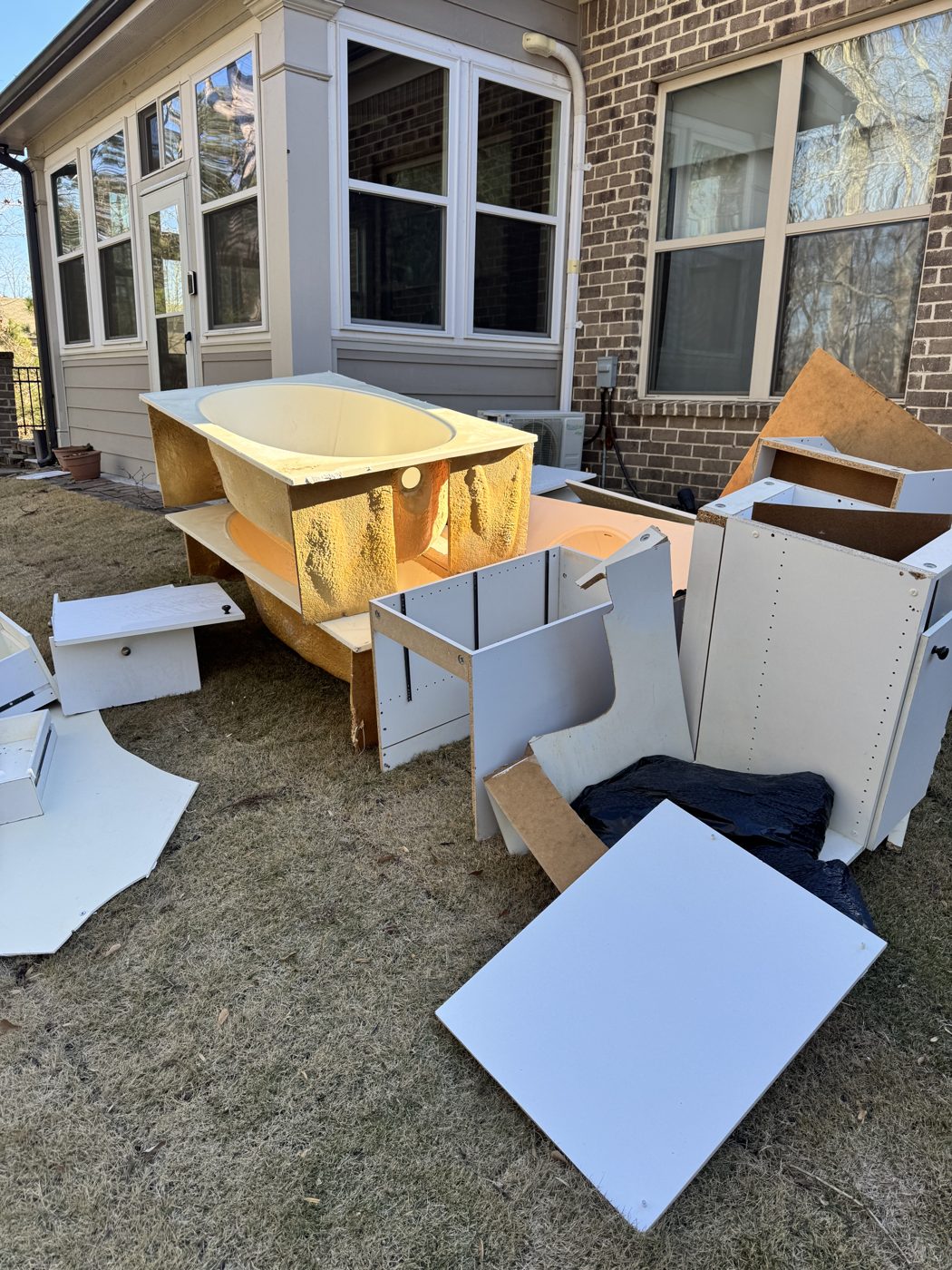 Before junk removal in Buford, GA: remodel debris removal