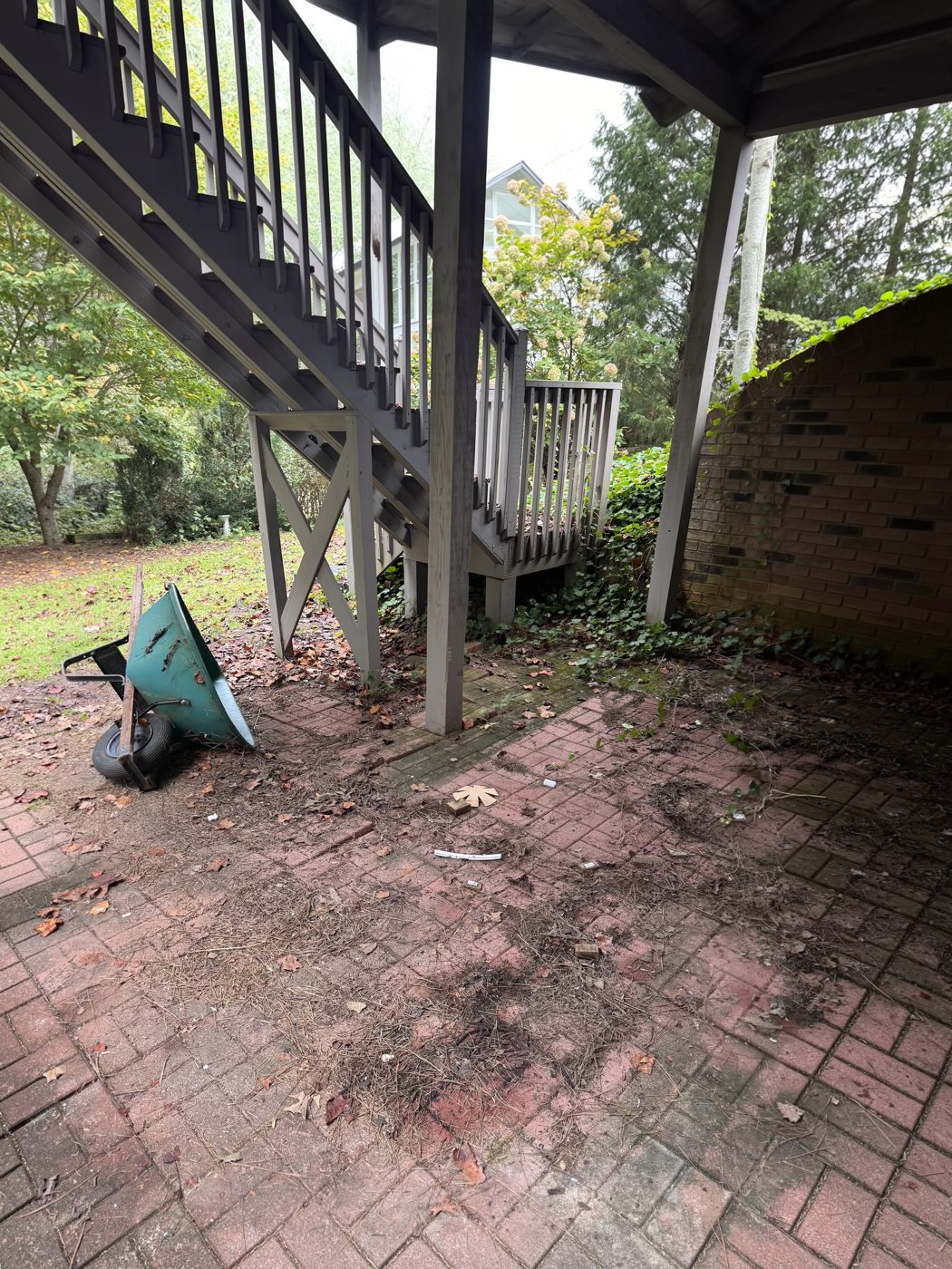 After junk removal in Dawsonville, GA: under-deck cleanout finished